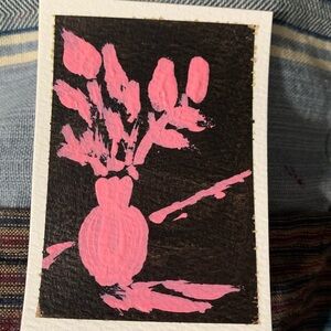 Original ACEO - Miniature Floral Art Acrylic Painting - Flower - by E.Glenn